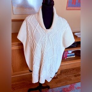 Blarney Woolen Mills Aran Wool Cream Poncho
